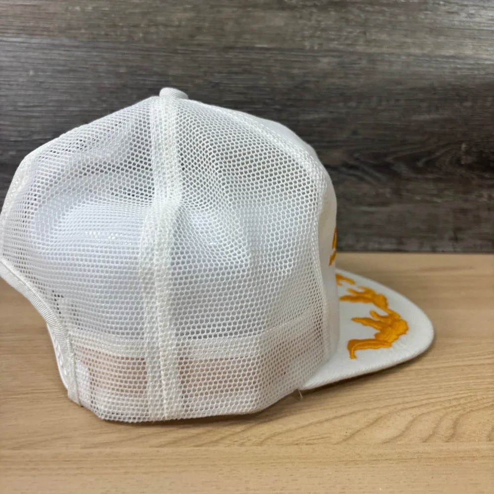 VINTAGE Snap On‎ Hat Cap Snap Back White Yellow Tools Trucker Mesh K Prodcuts
